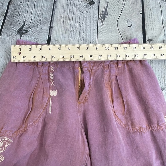 Anthropologie Boho Embroidered Parachute Pants size XS purple distressed - Picture 14 of 16